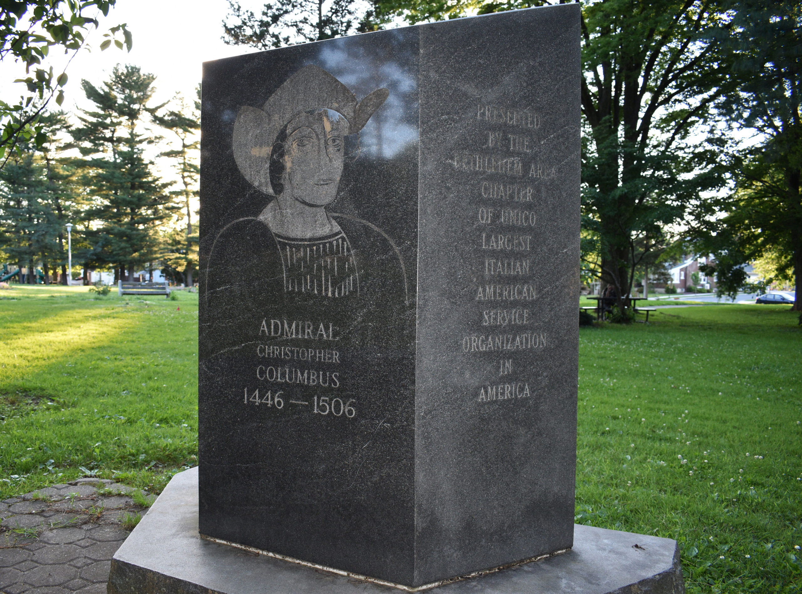 Bethlehem to move Christopher Columbus monument from Rose Garden to Catholic cemetery